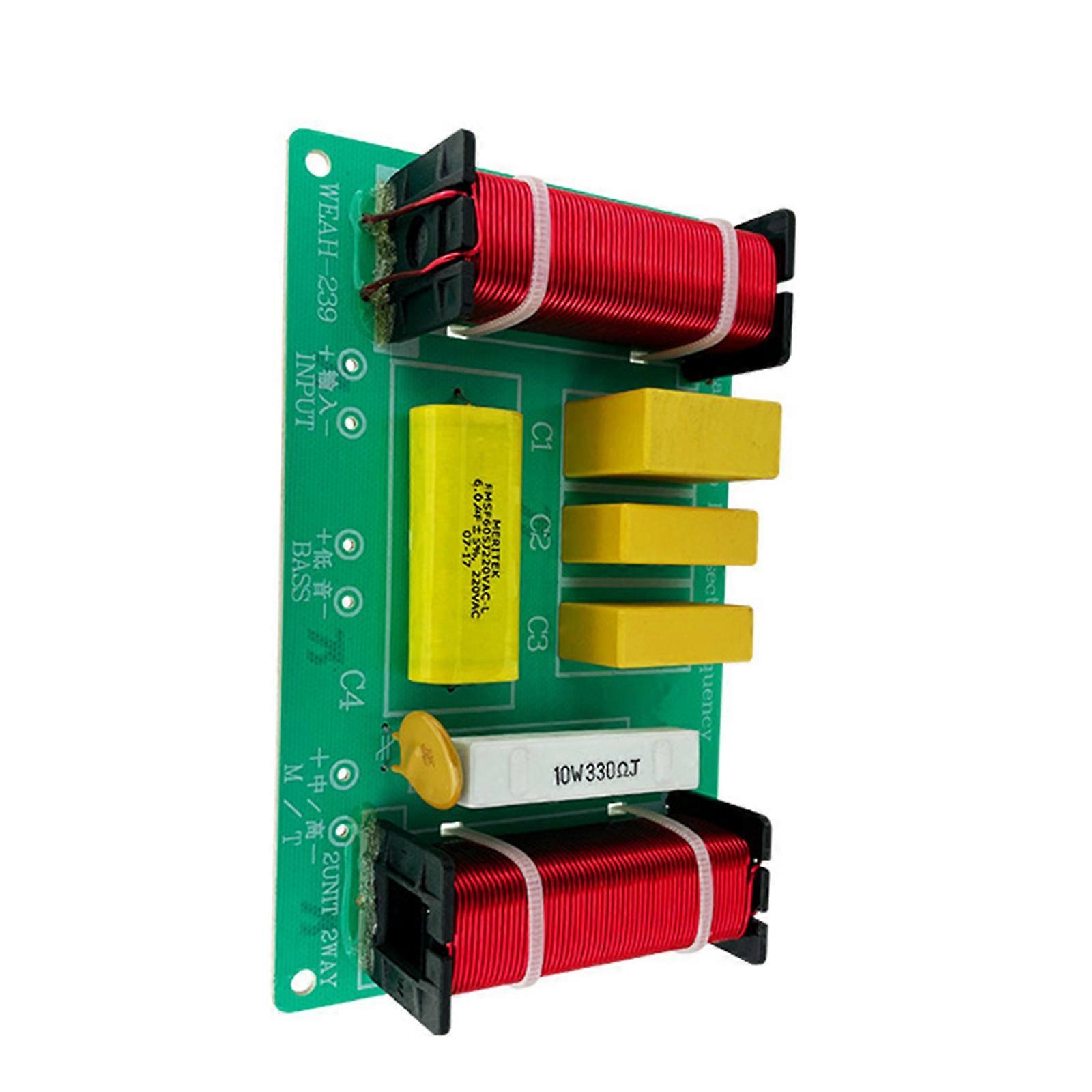 2-Unit Speaker Crossover Module Treble Bass Filter Frequency Divider 250W Power for DIY Broadcasting System Multicolor