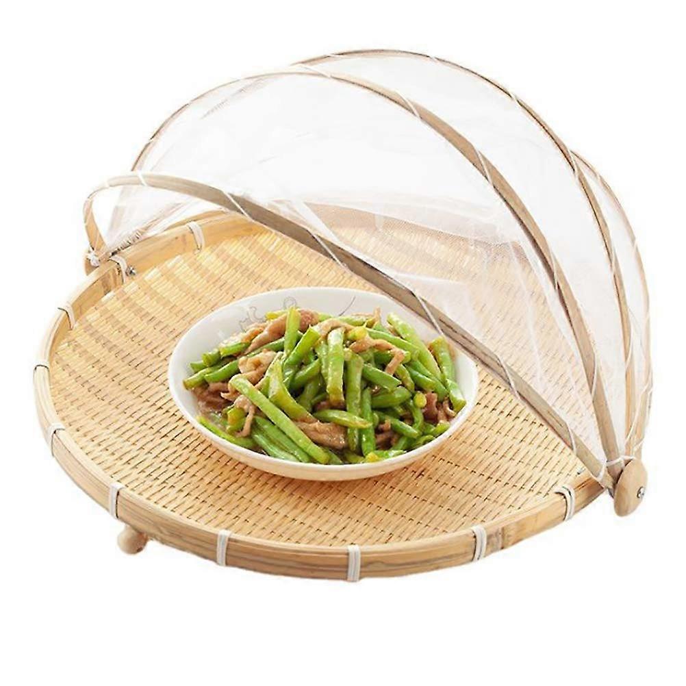 Food Cover with Breathable Mesh Dome, Vietnamese Handcrafted, Large Reusable for Picnic BBQ