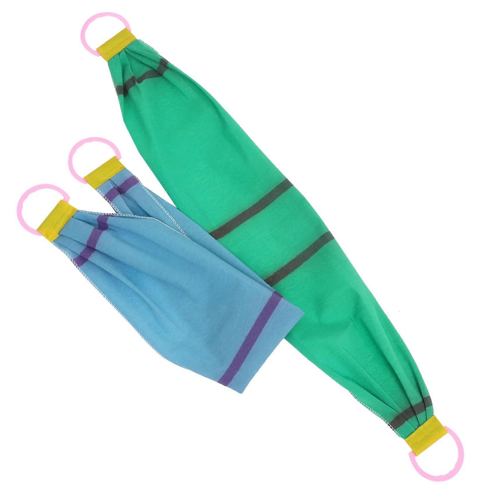 2pcs Exfoliating Back Scrubber for Shower with Long Handle Bath Towel for Full Body Cleansing