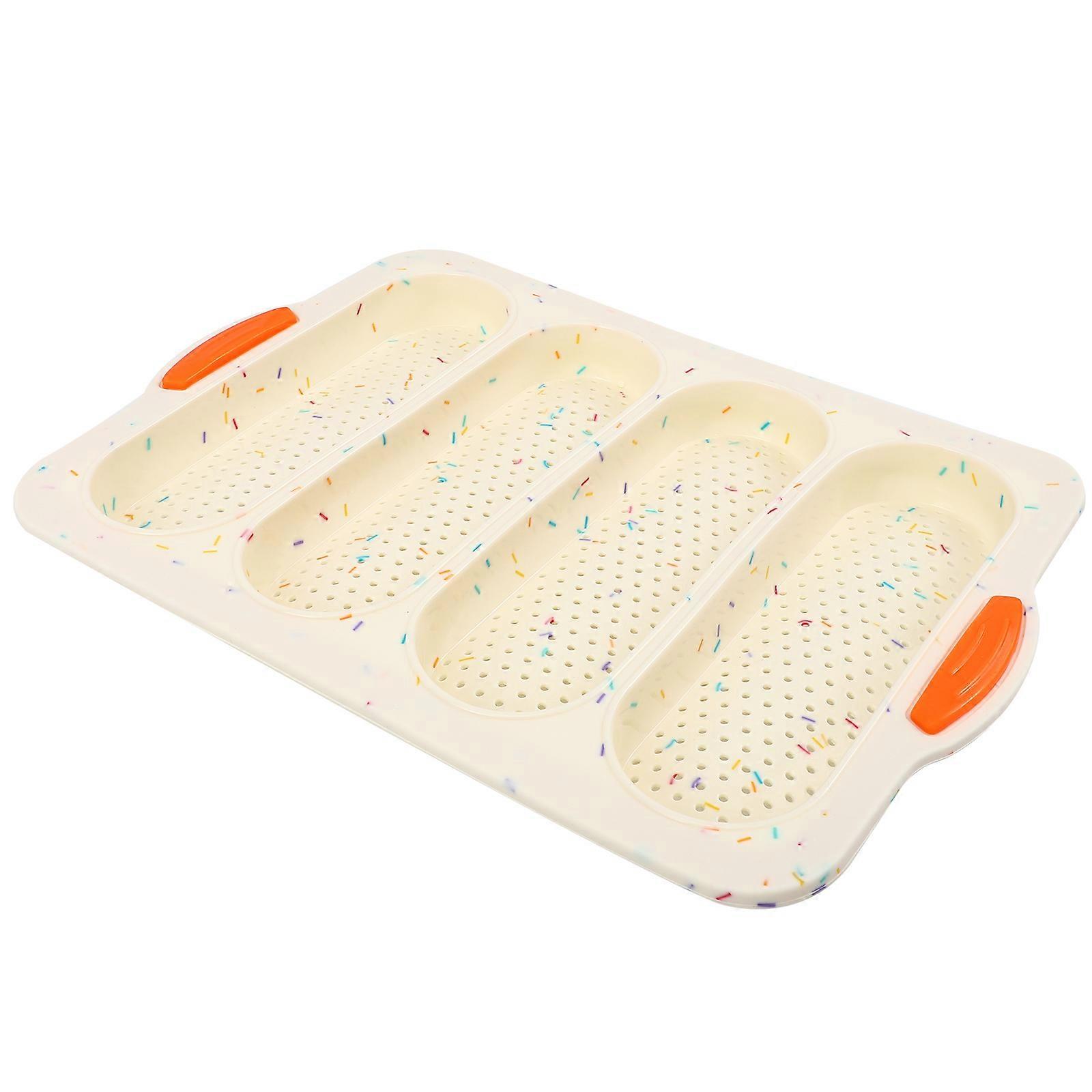 Beige Silicone Baguettes Baking Mold for Kitchen Use 1 Piece Baking Tool