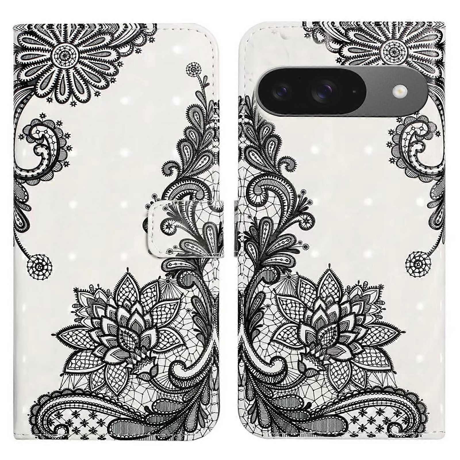 For Google Pixel 9/Pixel 9 Pro Case 3D Creative Pattern PU Leather Stand Phone Cover