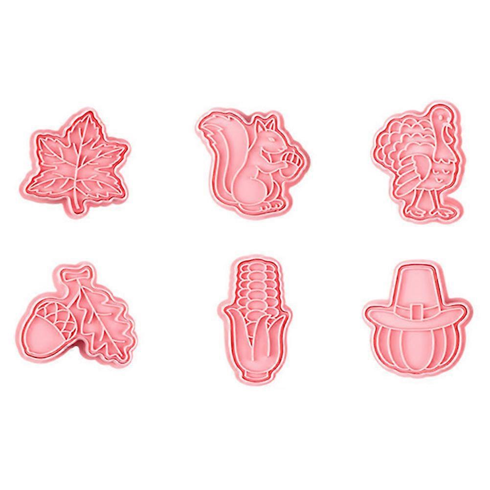 Creative Cookie Molds Biscuits Molds for Kitchen Use 6Pcs Pink Baking Tools