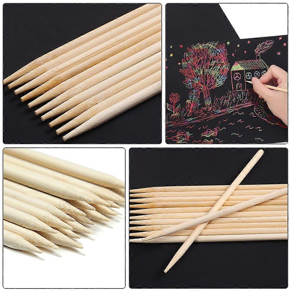 60 bâtonnets de bambou à gratter pour peinture, idéaux pour les activités manuelles et éducatives des enfants (14,4 x 0,6 x 0,6 cm), conçus pour une utilisation en toute sécurité.