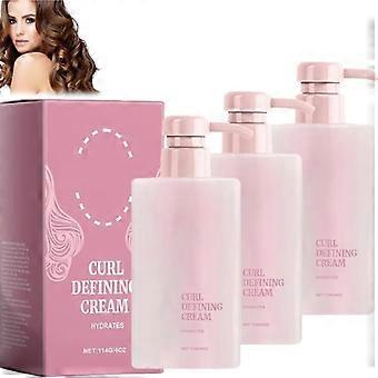 Curl Defining Cream for Curly Hair Anti Frizz with Shea Butter and Coconut Oil, 3 Bottles
