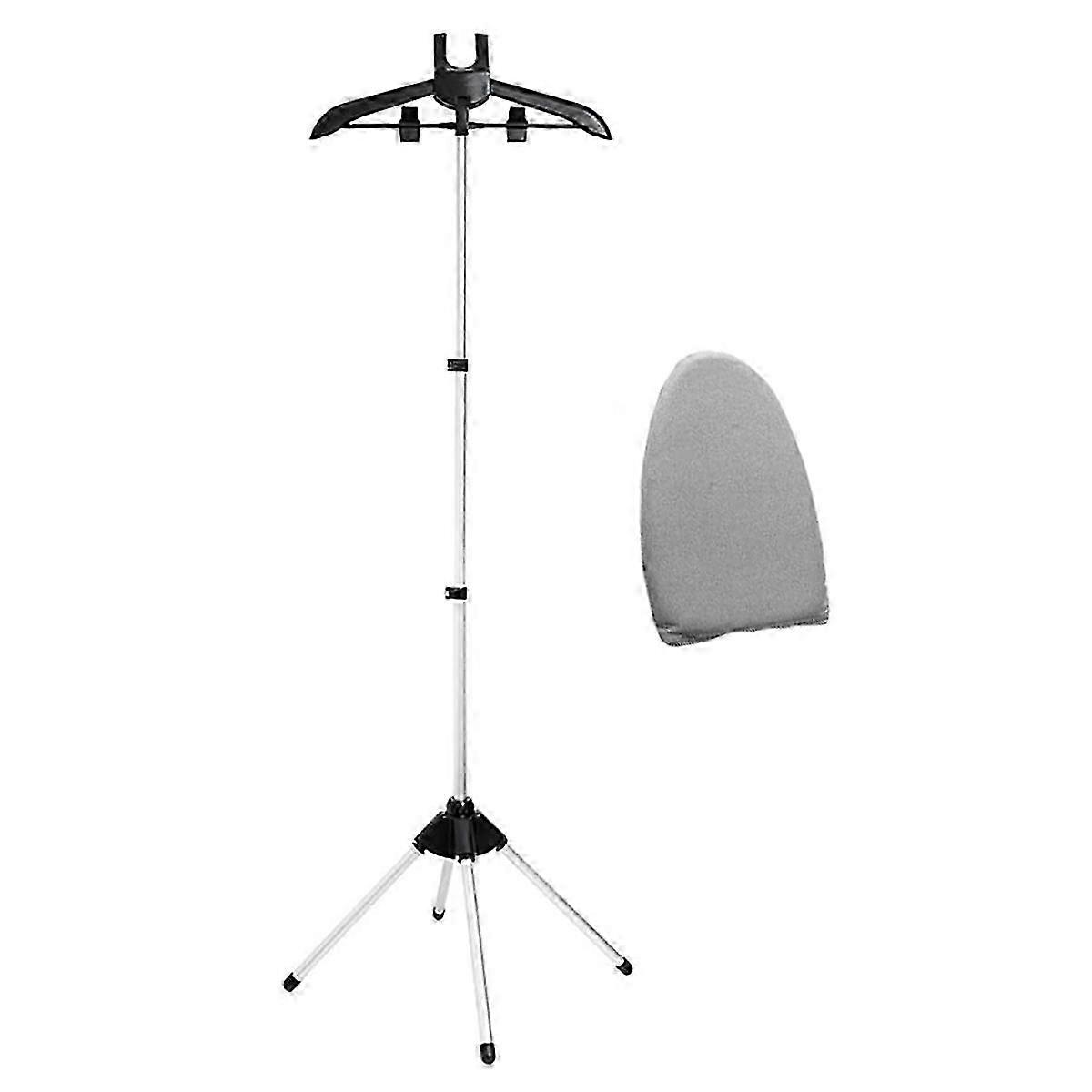 Foldable Garment Steamer Stand with Ironing Glove, Adjustable Clothes Steaming Rack with Clips