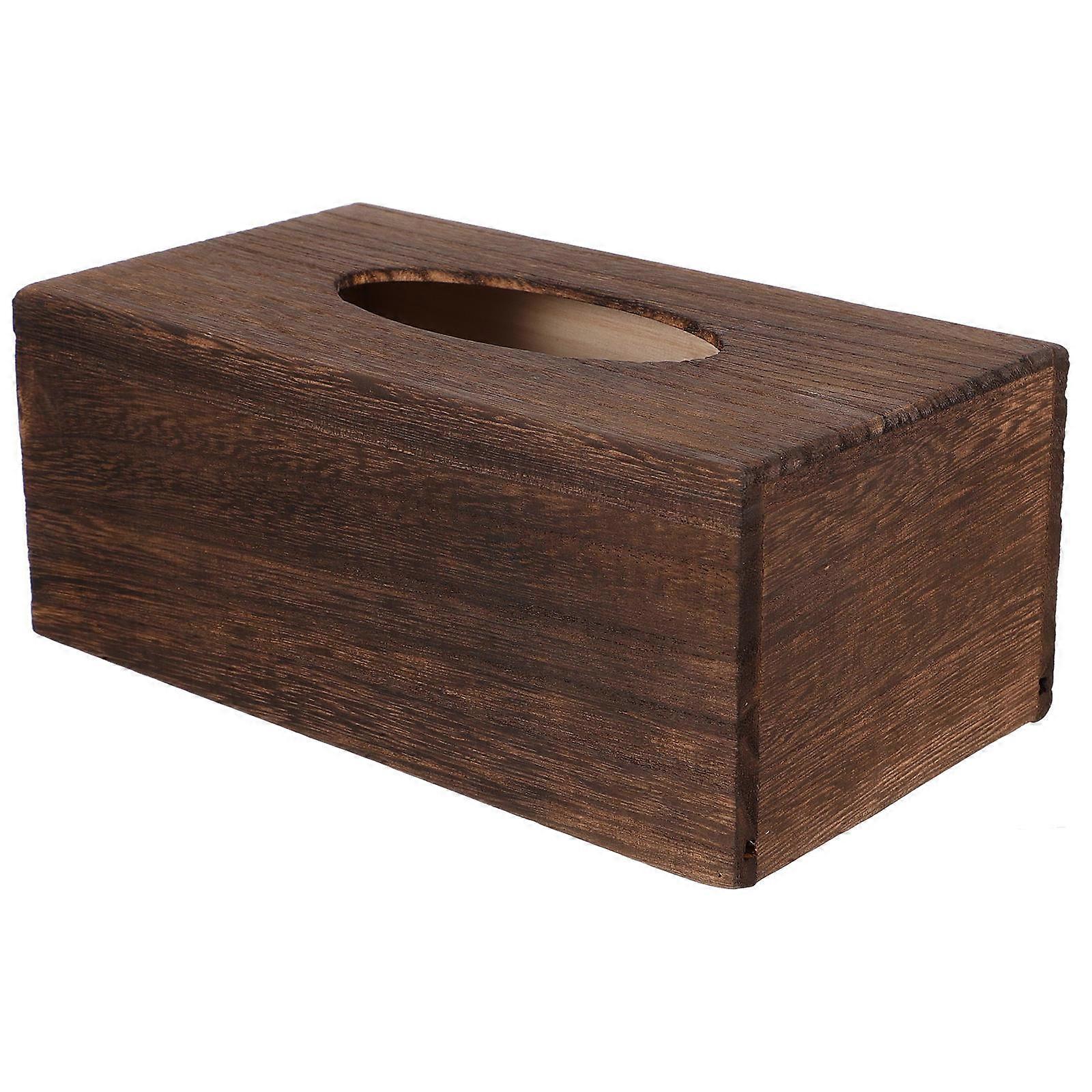 1 Pc Wooden Tissue Box with Delicate Paper Case for Home or Office