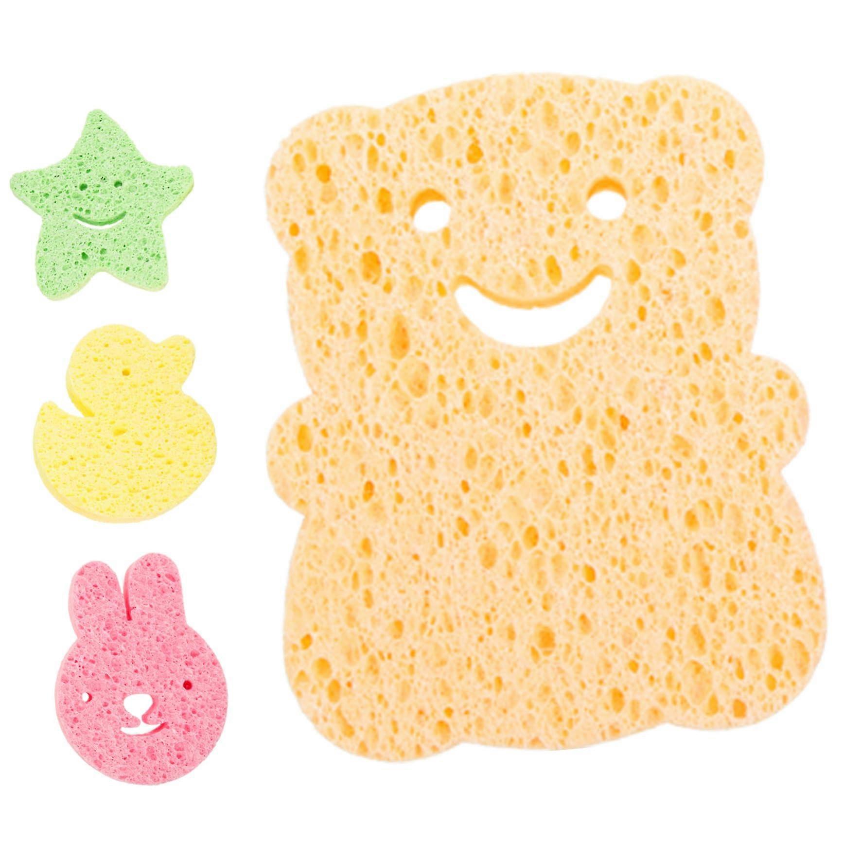 Bath Sponge and Shower Scrubber Set, Soft Gentle Exfoliation, Durable Quick Dry, Easy Grip, 4pcs