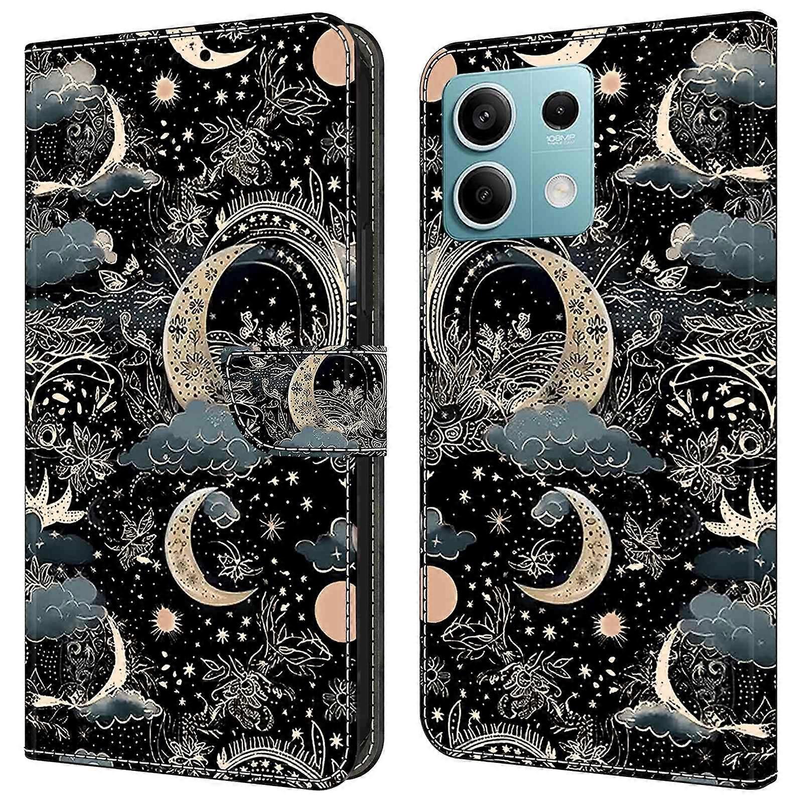 For Xiaomi Redmi Note 13 5G Case Pattern Design PU Leather Shockproof Flip Cover