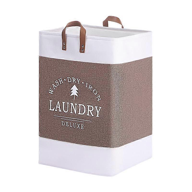 Foldable Laundry Basket with Large Capacity, Easy Clean Clothes Hamper Organizer Brown