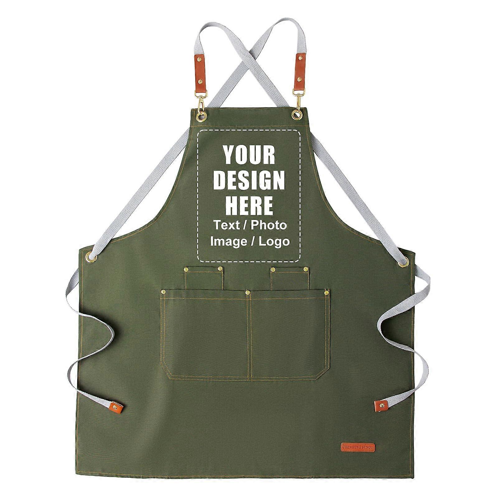 Waterproof Apron with Photo and Name, Adjustable Fit, Pockets for Kitchen BBQ Chef