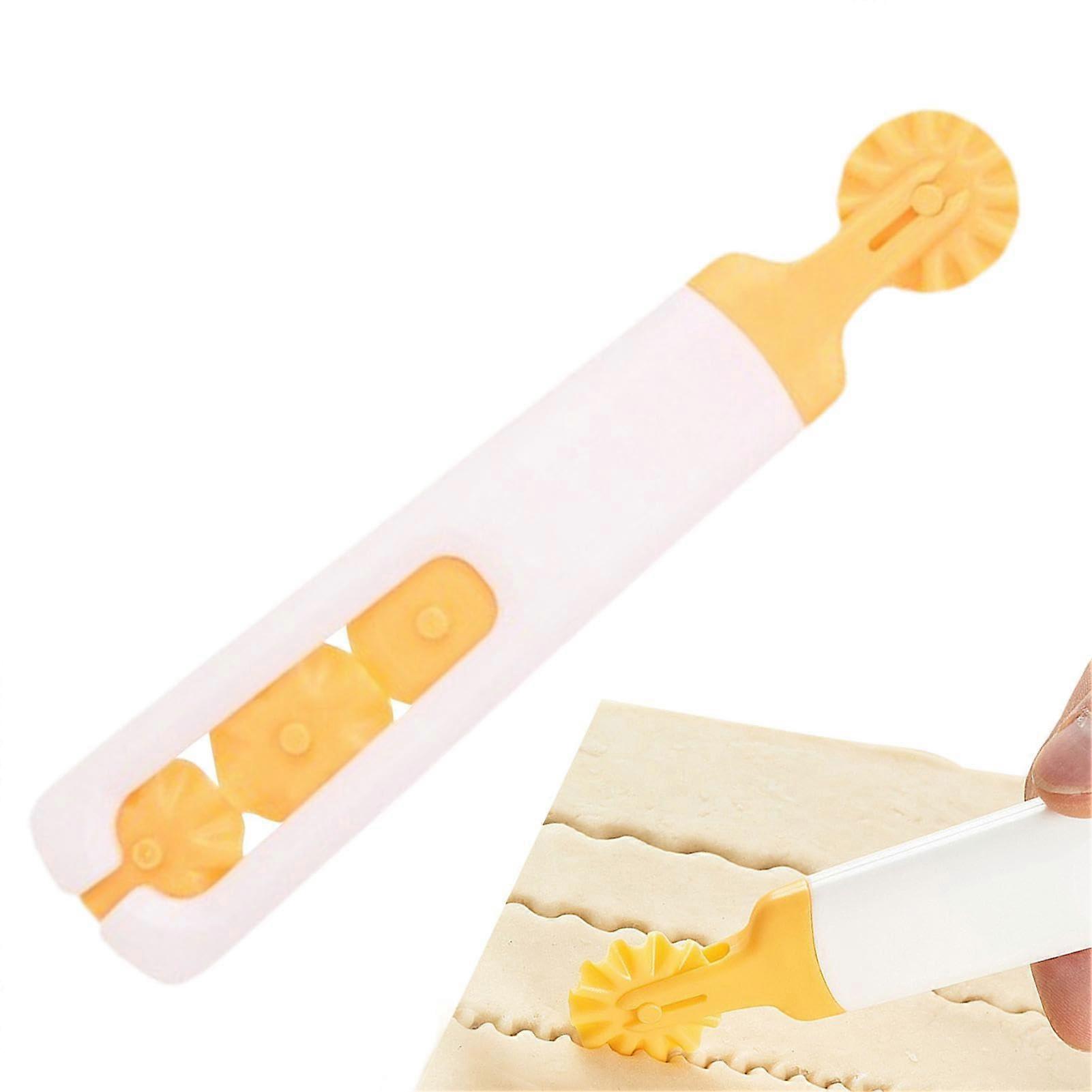 Pastry Cutter Wheel with 4 Interchangeable Rollers for Precise Pizza Dough and Pie Crust Cutting