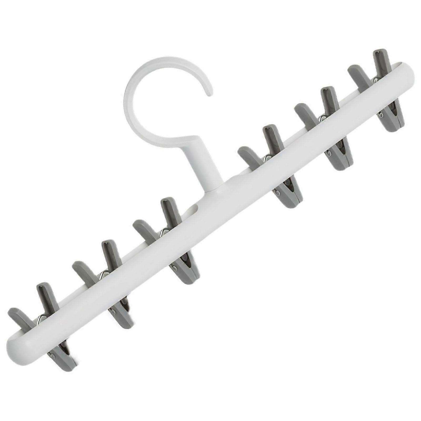 Clothes Drying Rack Foldable Laundry Hanger with MultiClips for Socks and Underwear Gray 38.5cm