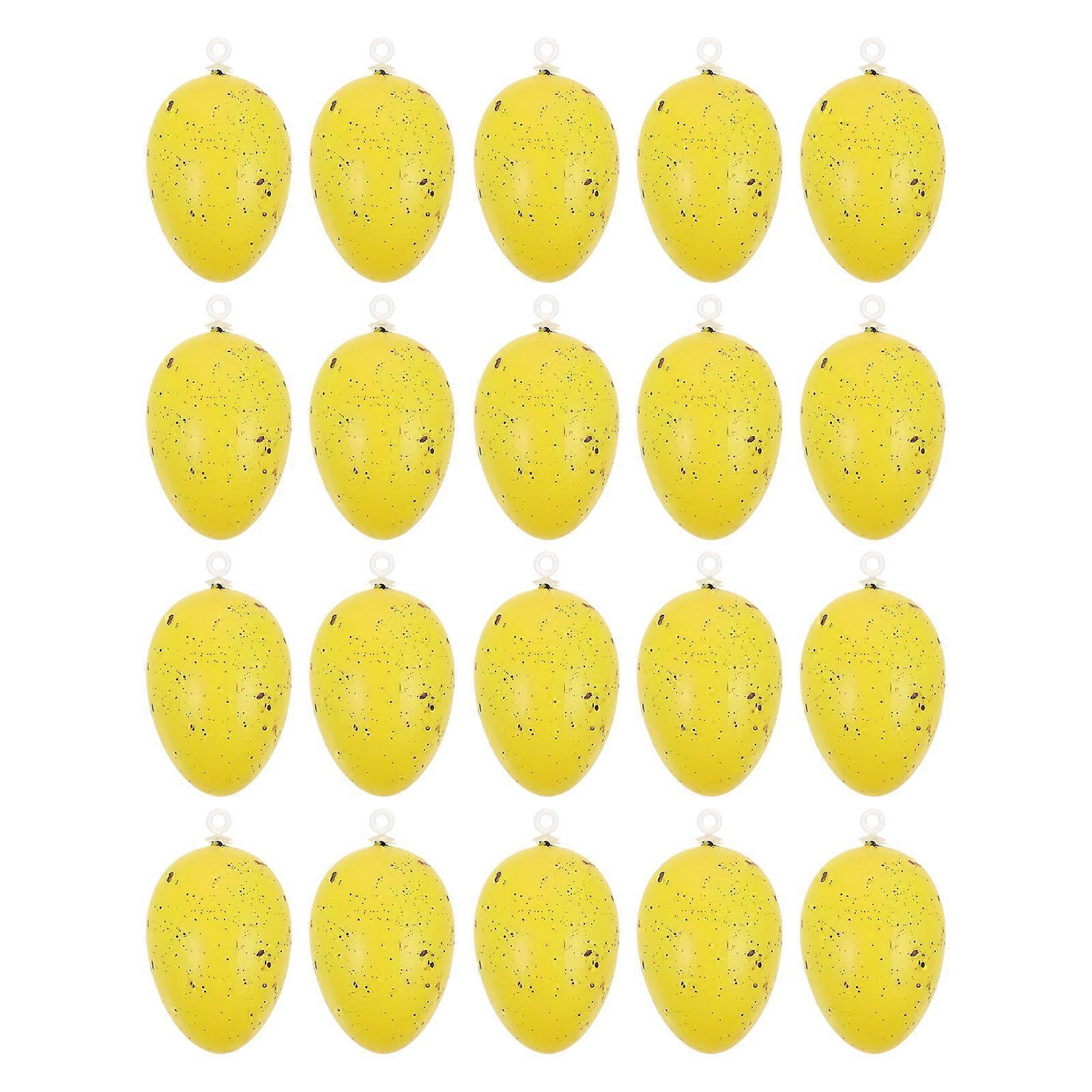 20Pcs Easter Speckle Eggs Emulation Plastic Eggs Decor Creative Simulated Eggs