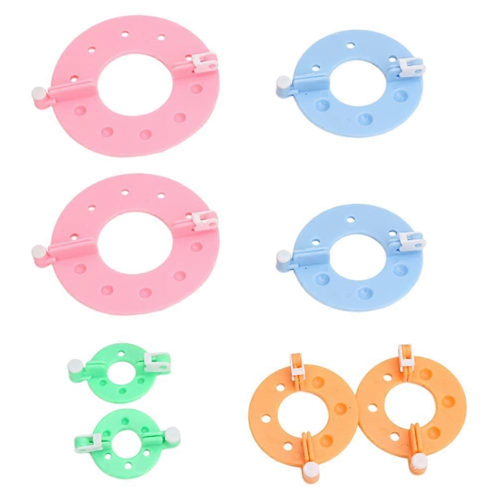 8Piece Pom Pom Maker Kit for Knitting and Crochet, MultiSize Yarn Craft Tools, Random Colors