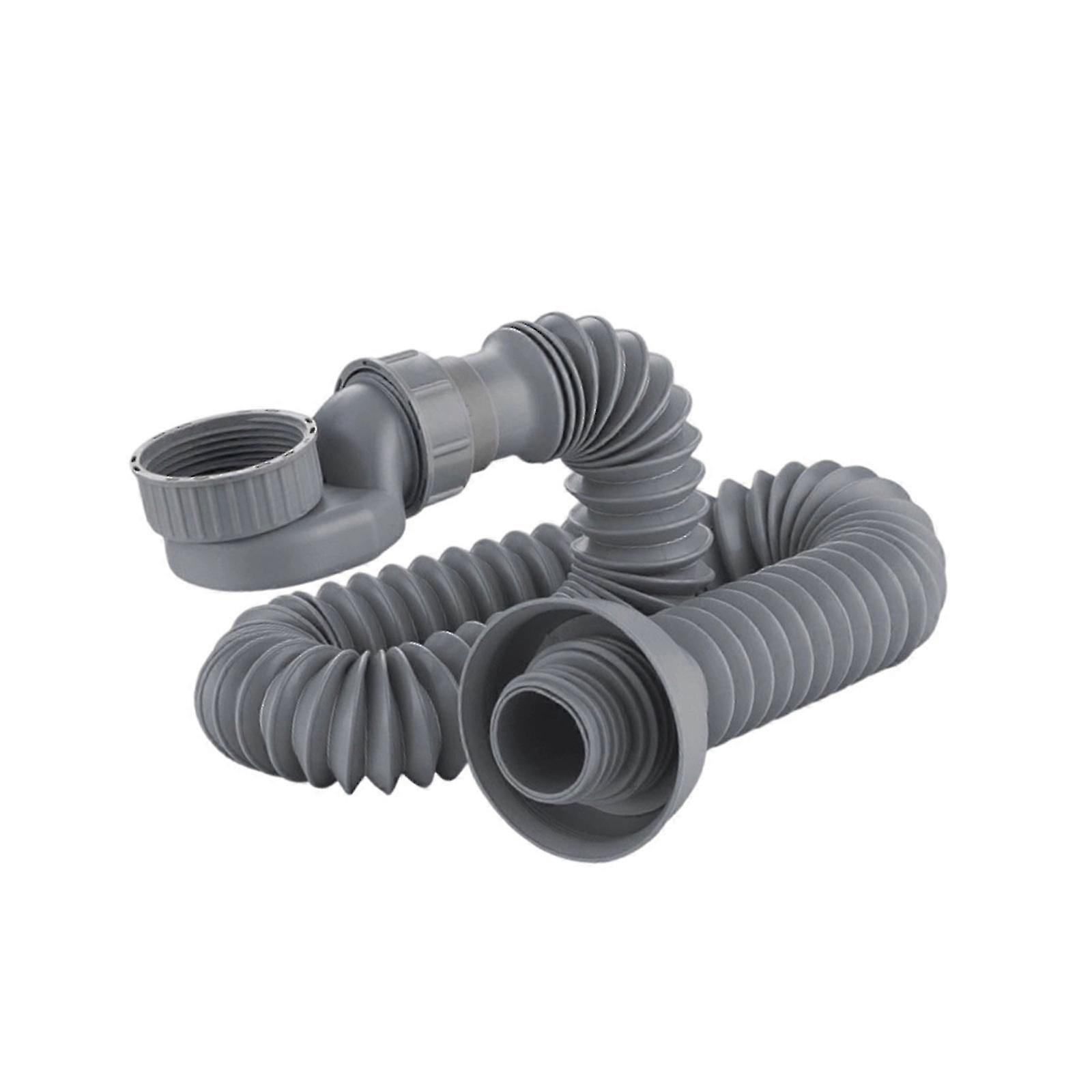 Low Profile Flat Shower Drain Pipe For Bathtub, Flexible P Trap, Easy Installation, Leakproof, Multicolor