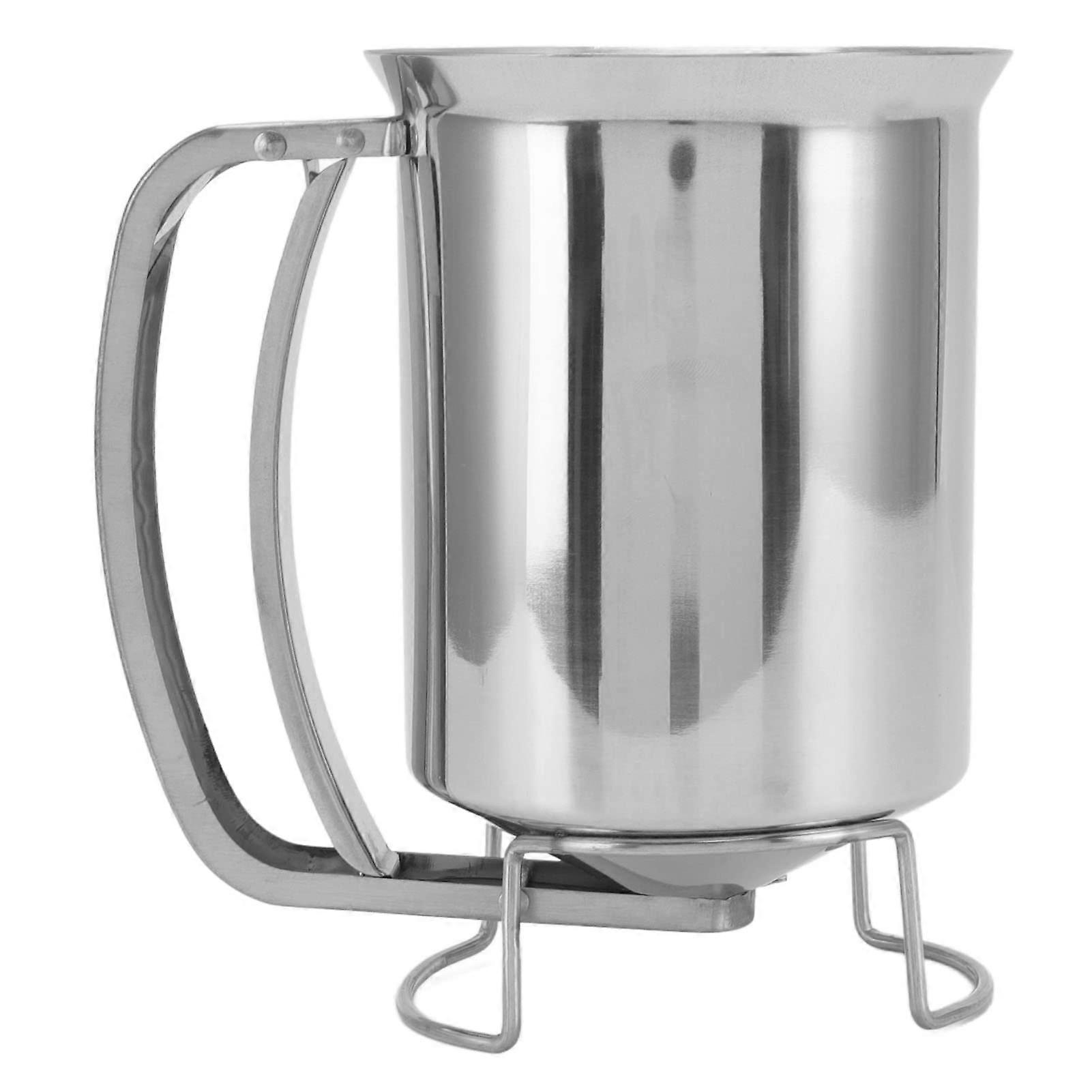Stainless Steel Pancake Batter Dispenser with Precise Portion Control for Cupcakes Muffins Waffles