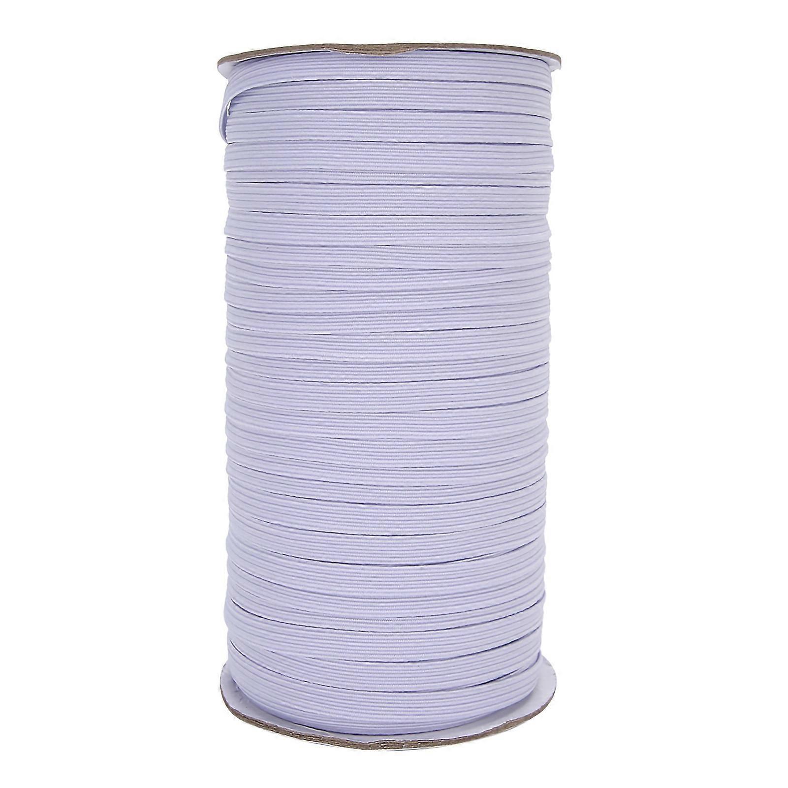 0.6cm 90m/roll Flat Elastic Cords, Stretch Threads, Cable Strings for DIY Fabric Crafts, White