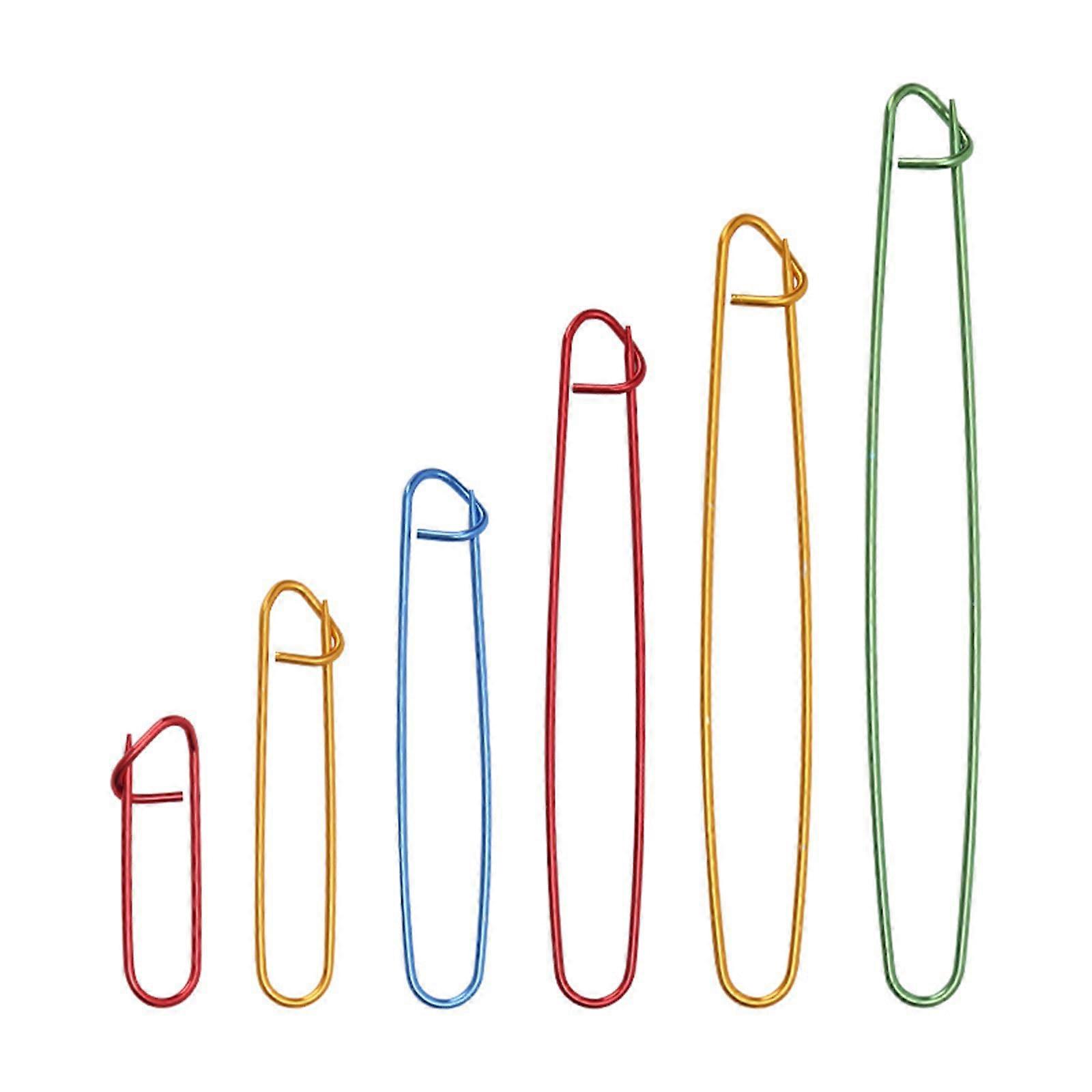 6x Aluminum Knitting Stitch Holders Set, Secure Stitch Lock, Assorted Sizes for Easy Project Organization