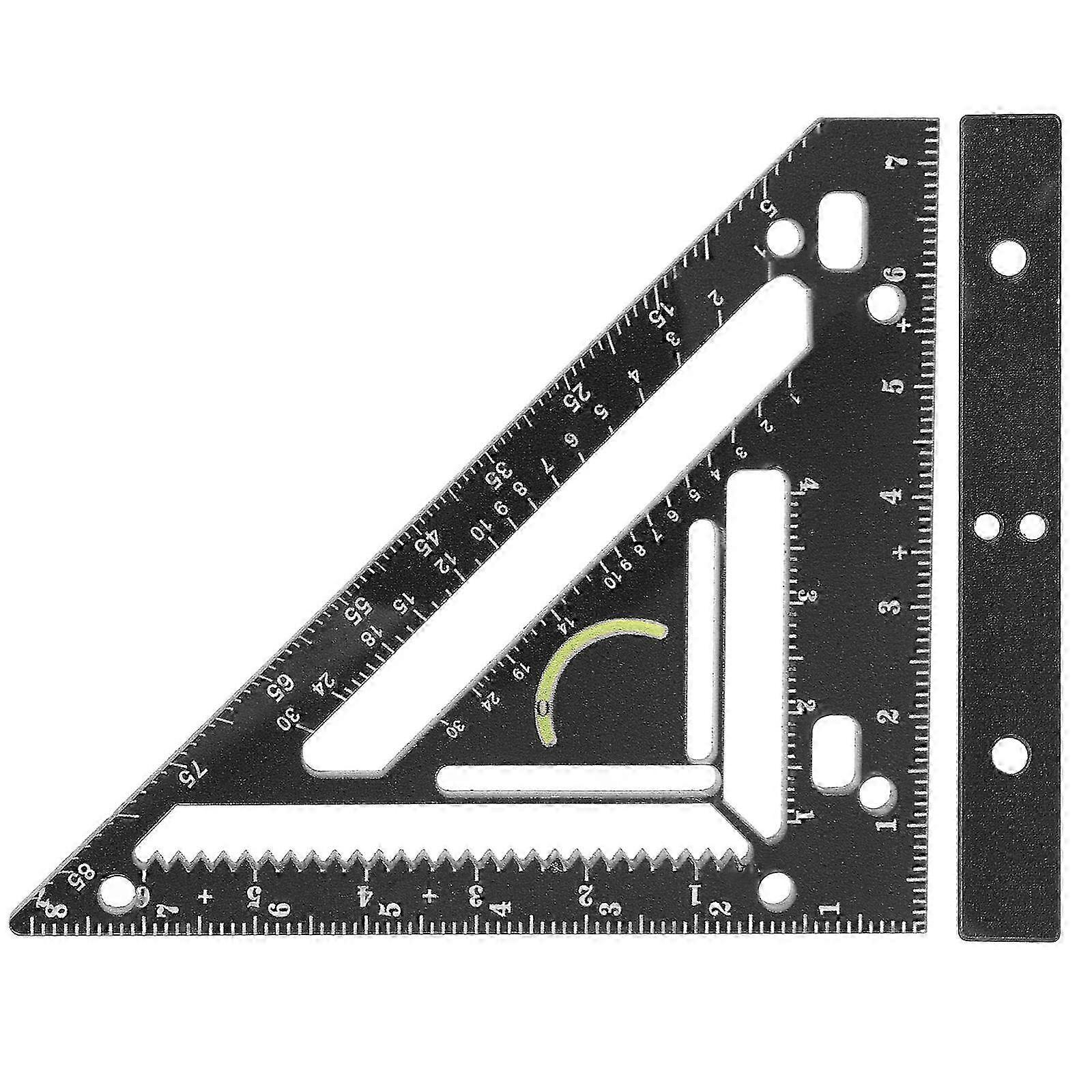 Acrylic Woodworking Ruler for Precise Measuring and Drawing Black Compact and Durable 1 Set