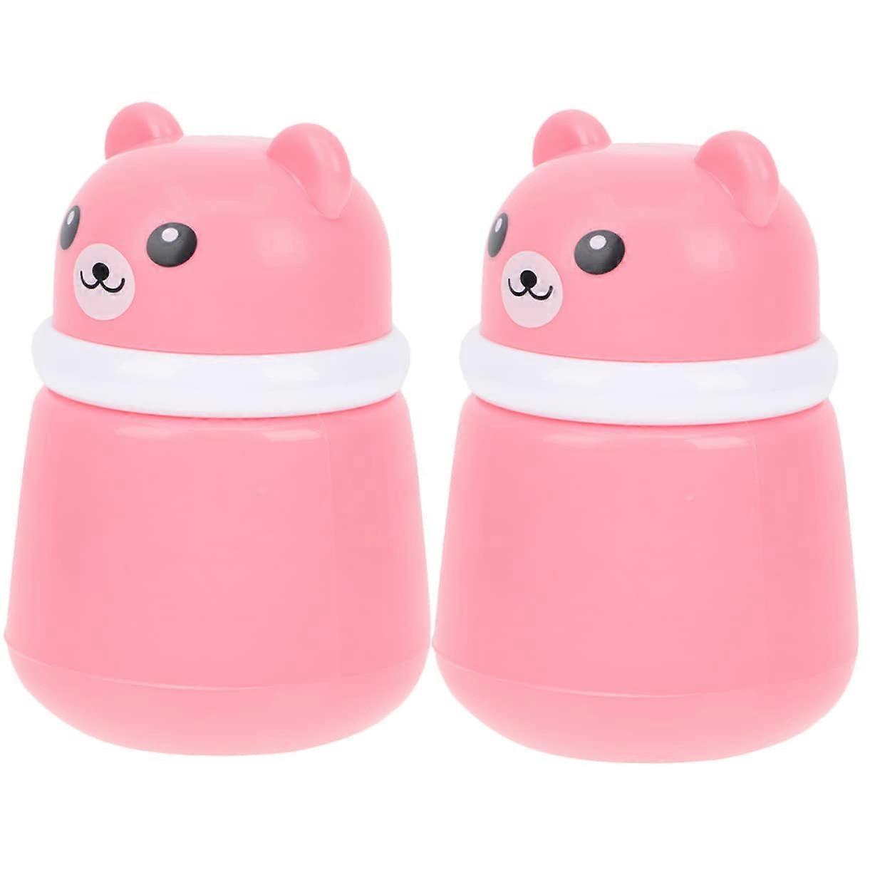 Loose Powder Container with Puff, Refillable Travel Powder Puff Case, Bear Design, 2pcs