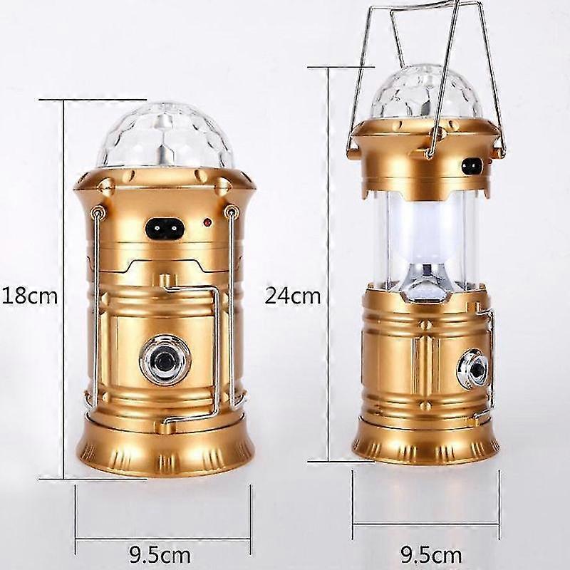 Solar LED Lantern Light Rechargeable Outdoor Camping Flashlight Torch Stage Disco Lamp