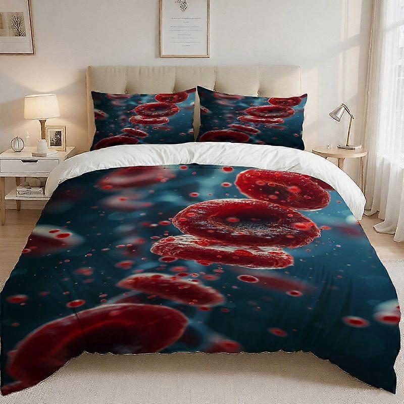 Red Blood Cell Printed Bedding Set  Polyester Durable