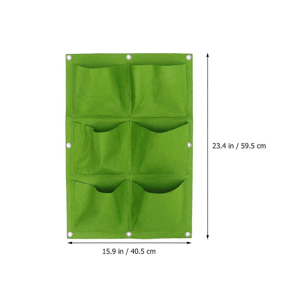 Plant Container for Storage Green Vertical Wall Hanging Multi-Pocket Bag