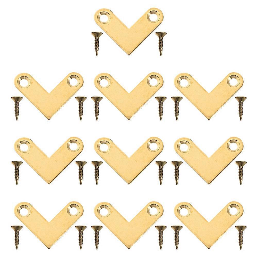 Mirror Frame Corner Brackets Copper L Shape for Connecting 10Pcs Durable Hardware