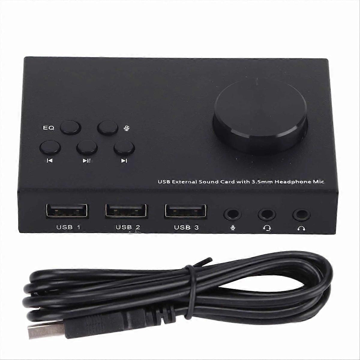 USB Audio Adapter USB Extenrnal Sound Card Stereo 3.5mm Interface Multi Mode Multiple EQ Sound Conversion Audio Adapter