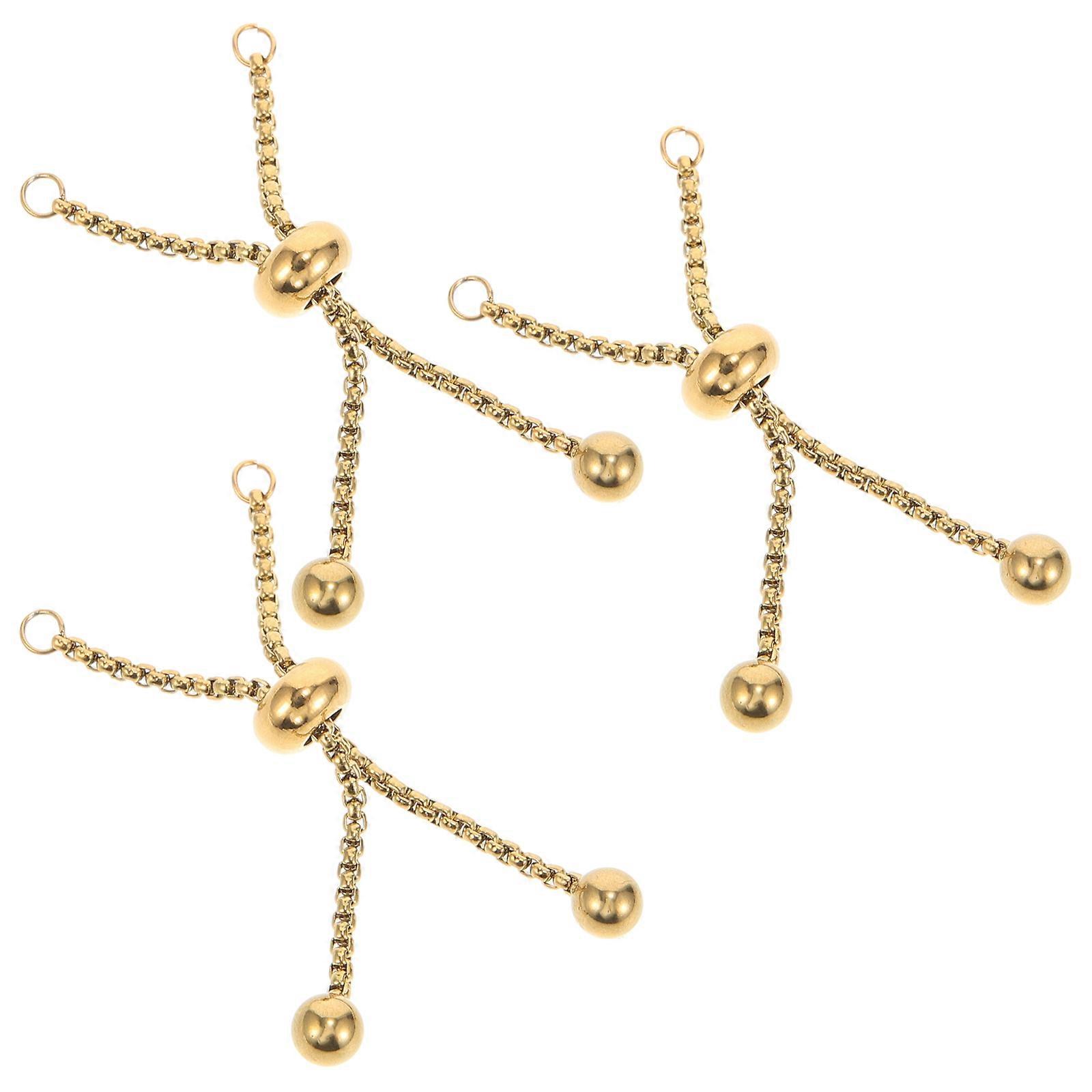 Push-Pull Bracelet Slider Extension Chains for Jewelry Making 3Pcs Adjustable