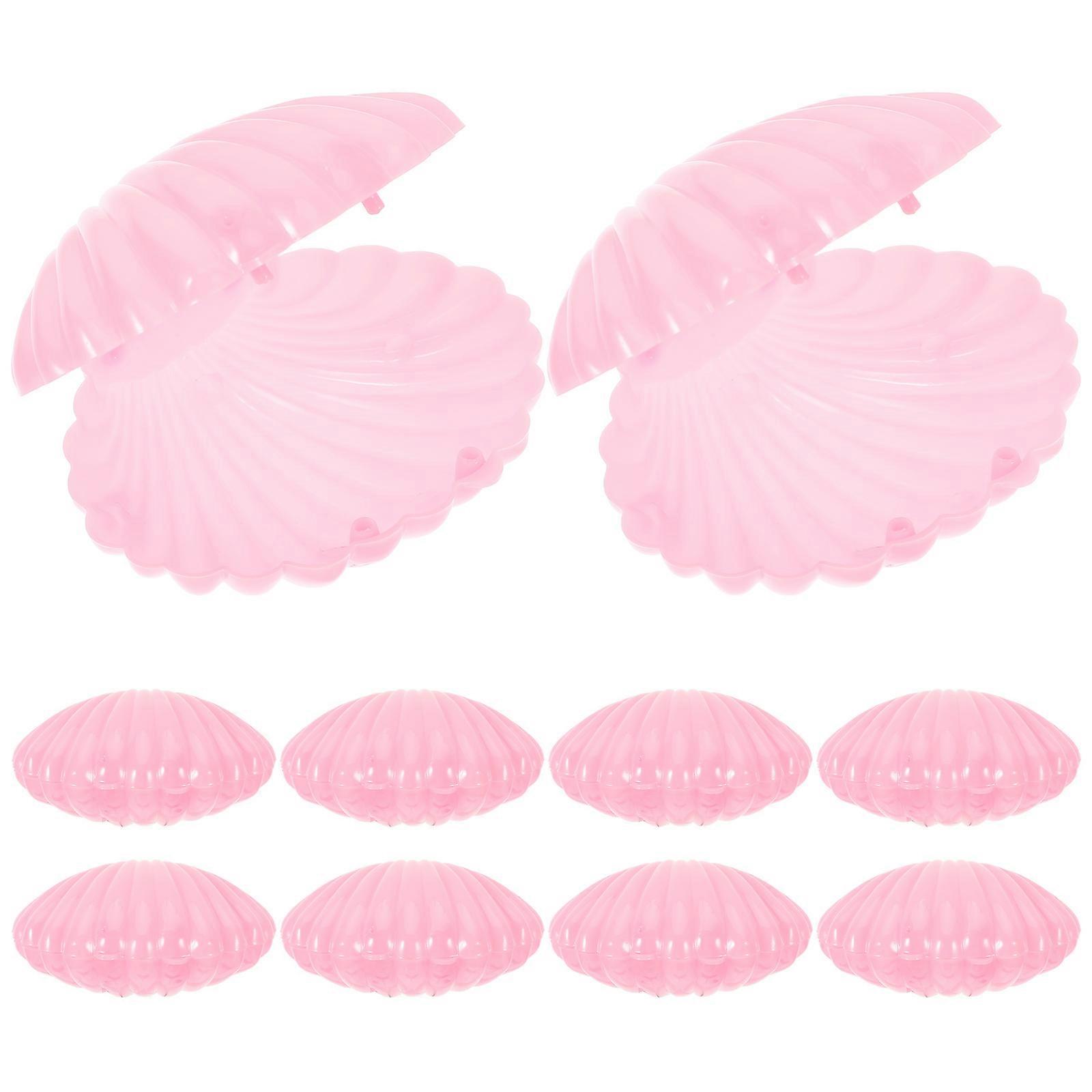 Seashell Storage Box for Storage Use 10Pcs Pink Shell Design Containers