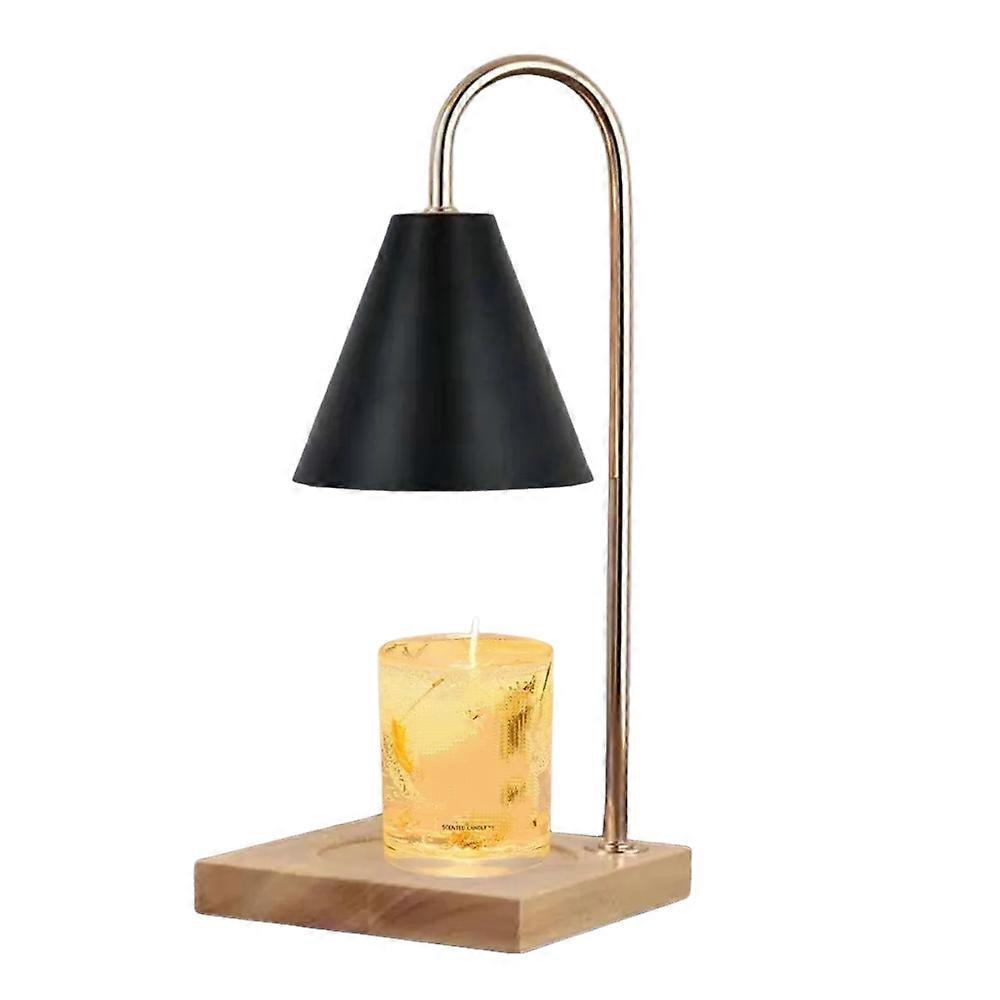 Aromatherapy Heater, Aromatherapy Table Lamp, Melting Pot, Solid Wood Base, Black