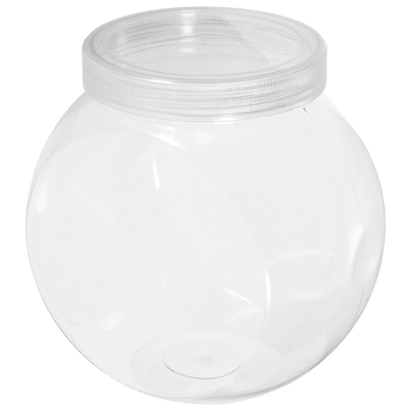 3pcs Clear Candy Jars Round Cookie Jars Multi-functional Snacks Sweet Storage Container White