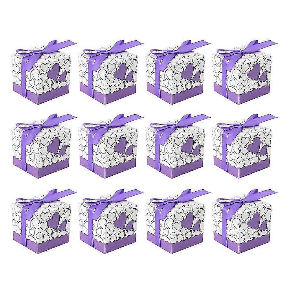 Square Candy Boxes with Ribbon Gift Container for Storage Use 150Pcs