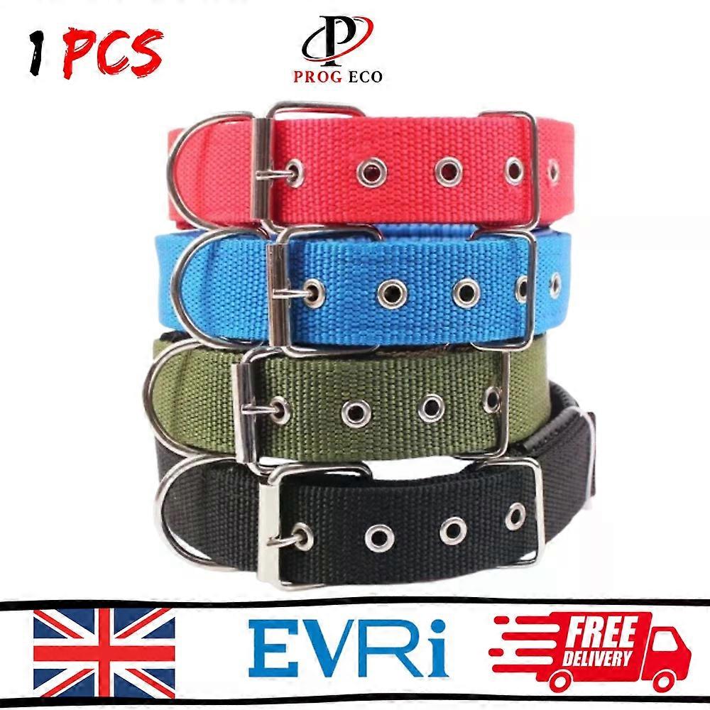Solid Nylon Dog Collar Adjustable for Small Medium Large Dogs