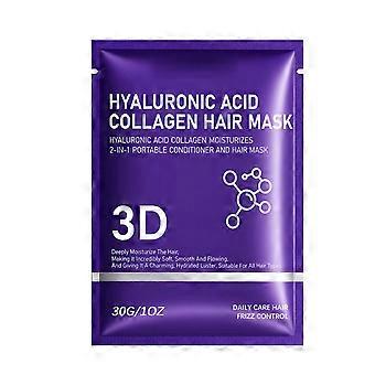 Hyaluronic Acid Collagen Hair Mask, Portable Deep Conditioning Treatment to Smooth Dry Damaged Hair & Control Frizz for All Hair Types Daily Travel Ha