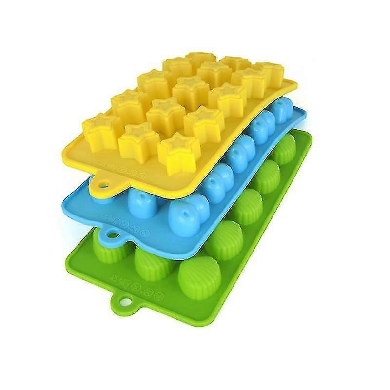 3pcs Kitchen ice cube molds,  Star Heart Shell Ice Maker