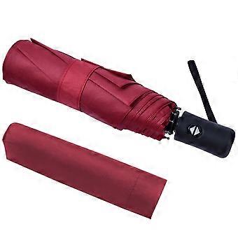 Fully automatic folding umbrella 8-rib parasol can be used in sunny and rainy days green/red