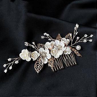Comb Hair Pin Bridal Hair Accessories Leaf Hair Piece for Wedding Hair Accessories Accessory White