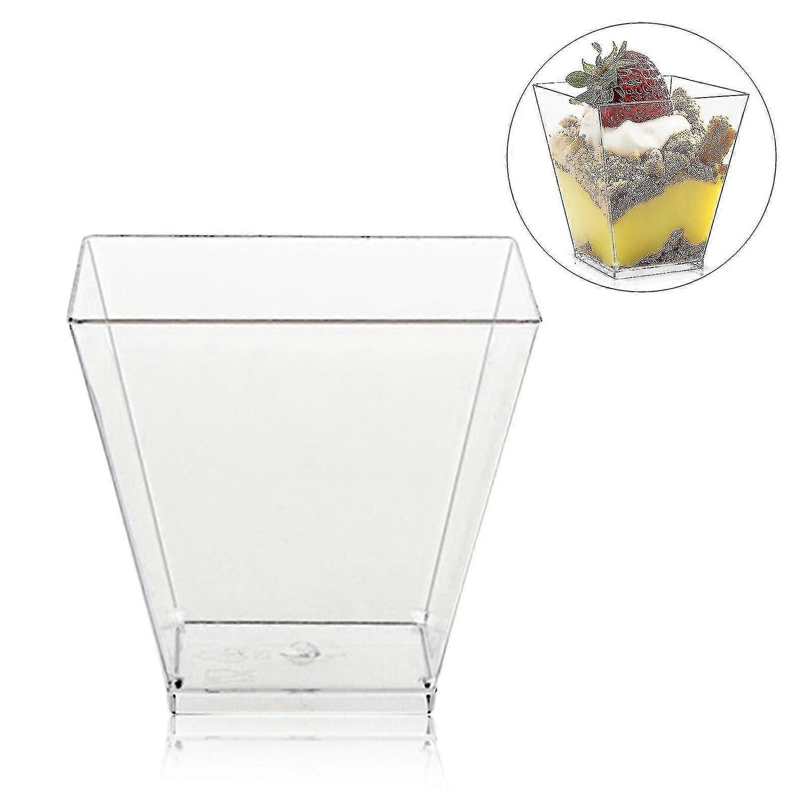 50pcs Mini 60ml Transparente Einweg-Square Cake Dessert Cups