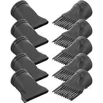 10pcs Salon Hair Dryer Nozzles and Combs Replacement Narrow Hair Drying Nozzle Combs
