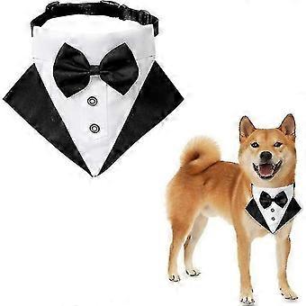 Adjustable Dog Tuxedo Bandana Collar for Medium to Large Dogs