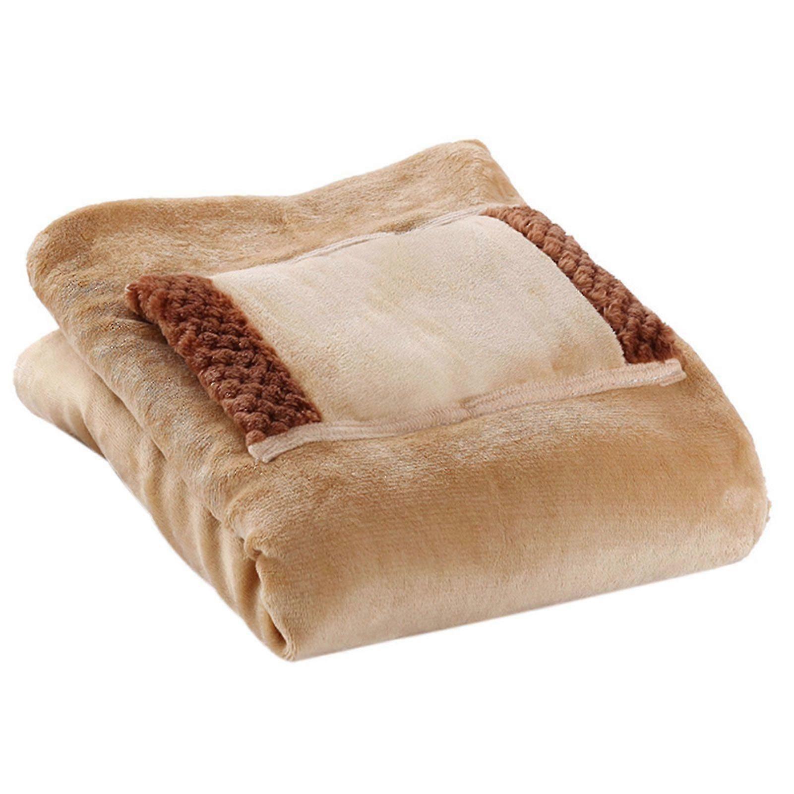 Couverture chauffante en flanelle USB avec poche chauffe-mains, idéale pour la maison, les voyages, le bureau et comme cadeau d'hiver FASTXM