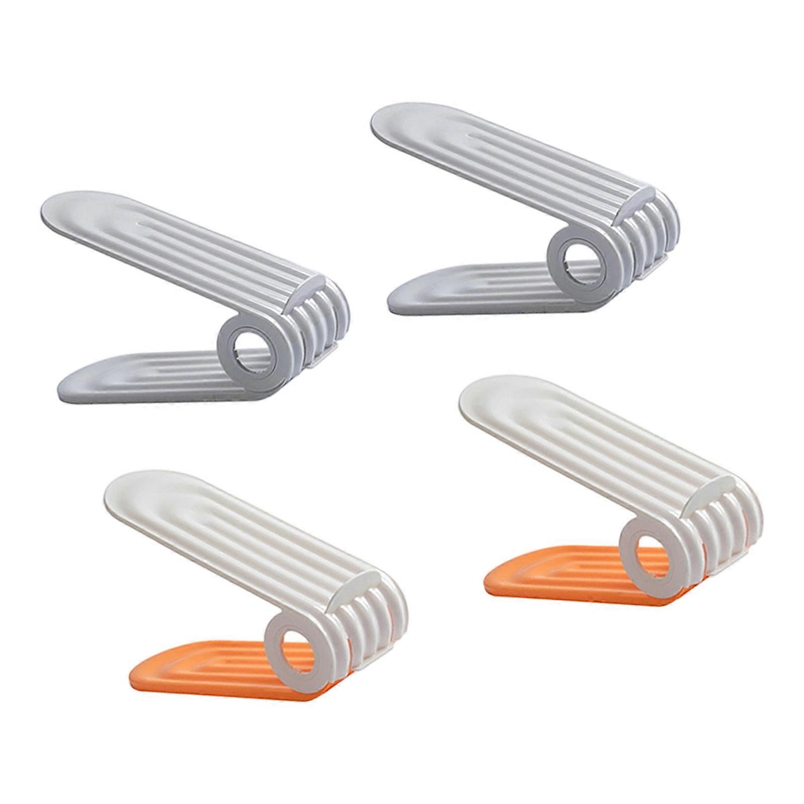 Easy To Assemble Stackable Shoe Rack With 2 Adjustable Layers Maximizes Vertical Storage Space Multicolor