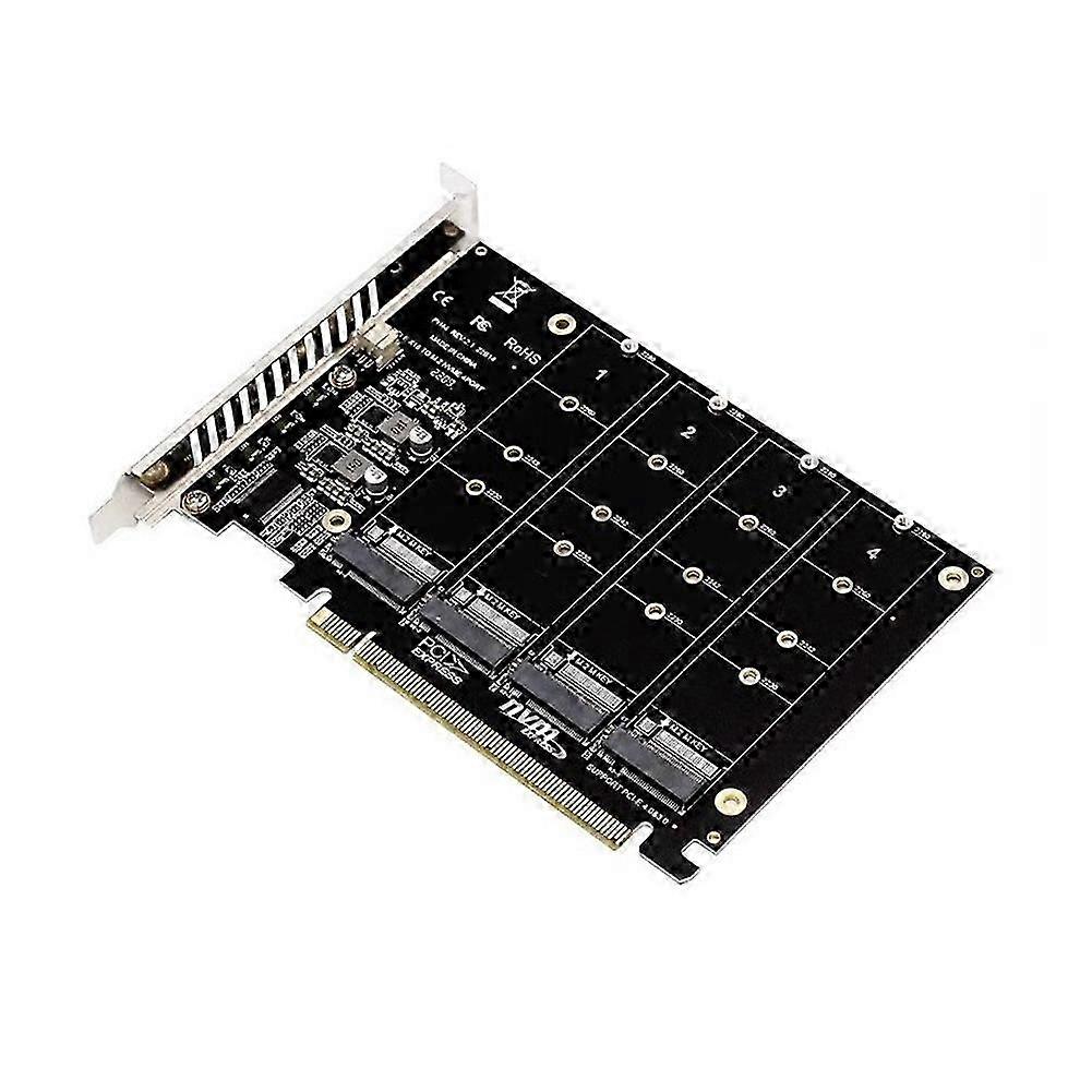 Hard Disk Expansion Card NVME Protocol Disk Array Card Mainboard PCI-E16X Slot to 4 NVME Solid Stat