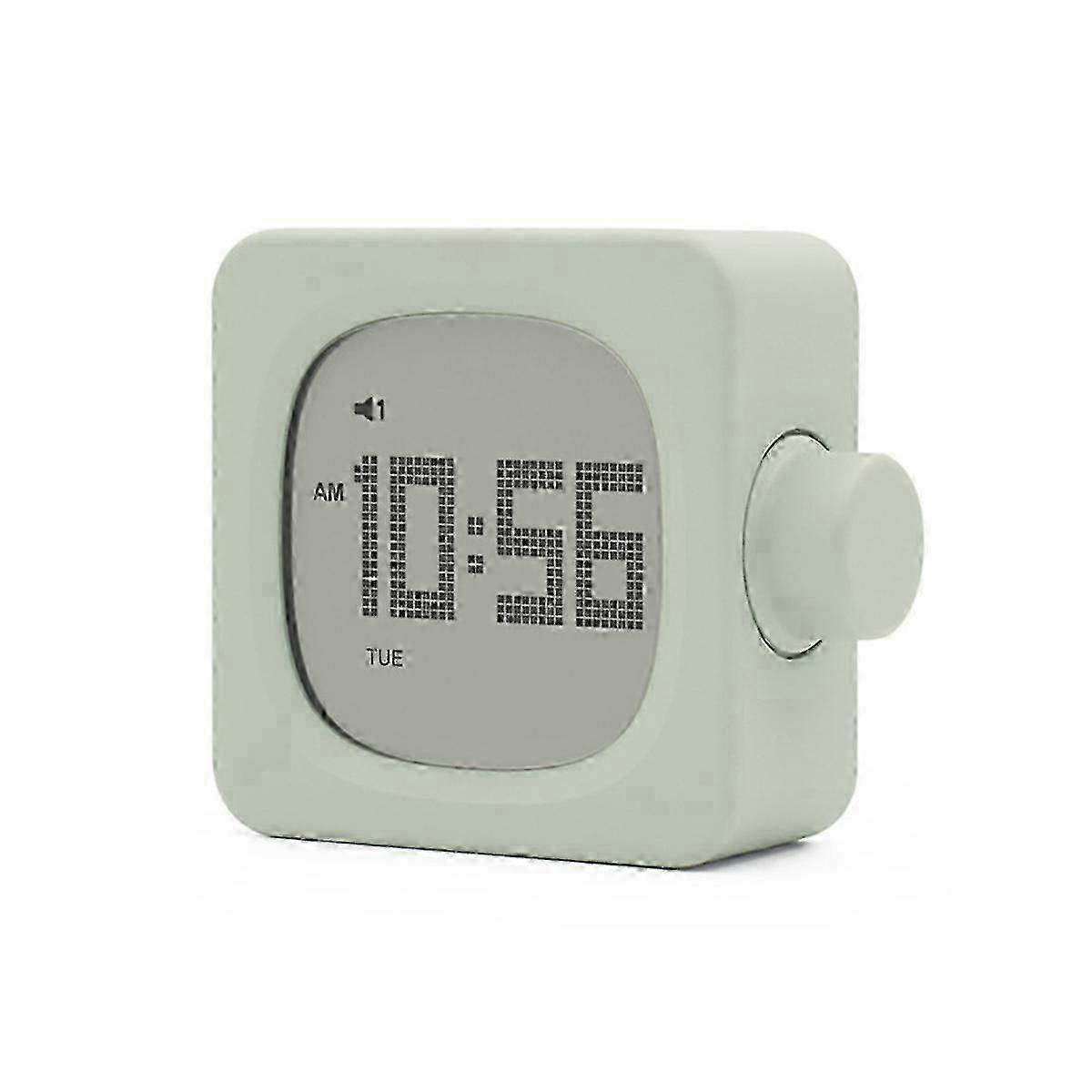 New Block Small Alarm Clock Novelty Student Clock Green