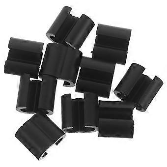 10 piezas de clips guía para la carcasa del cable del cambio de freno de bicicleta, con ranuras dobles, hebilla de plástico para fijación de cables de bicicleta de montaña y carretera.