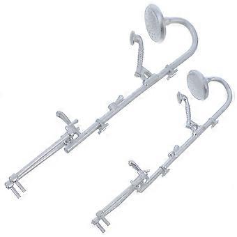 Conjunto de 2 Miniaturas de Acessórios para Chuveiro de Casa de Bonecas, Prateado