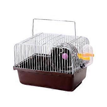 Hamsterbur Liten med löphjul för smådjur Husdjurstillbehör Husdjursleksak Brun
