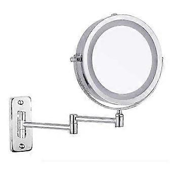 8 Inch 10x Magnifying LED Lighted Wall Mounted Makeup Mirror, Rechargeable, Double Sided